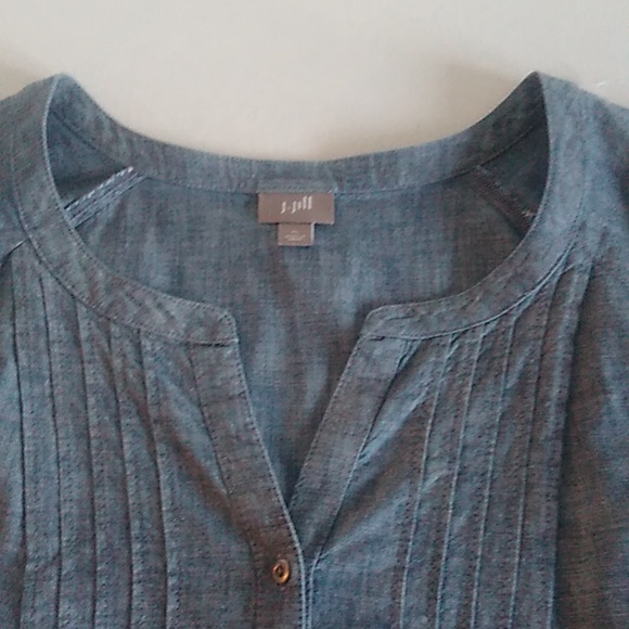 J. Jill Womens  Blue Chambray Shirt Dress Button down NWOT SIZE XL - Picture 6 of 14